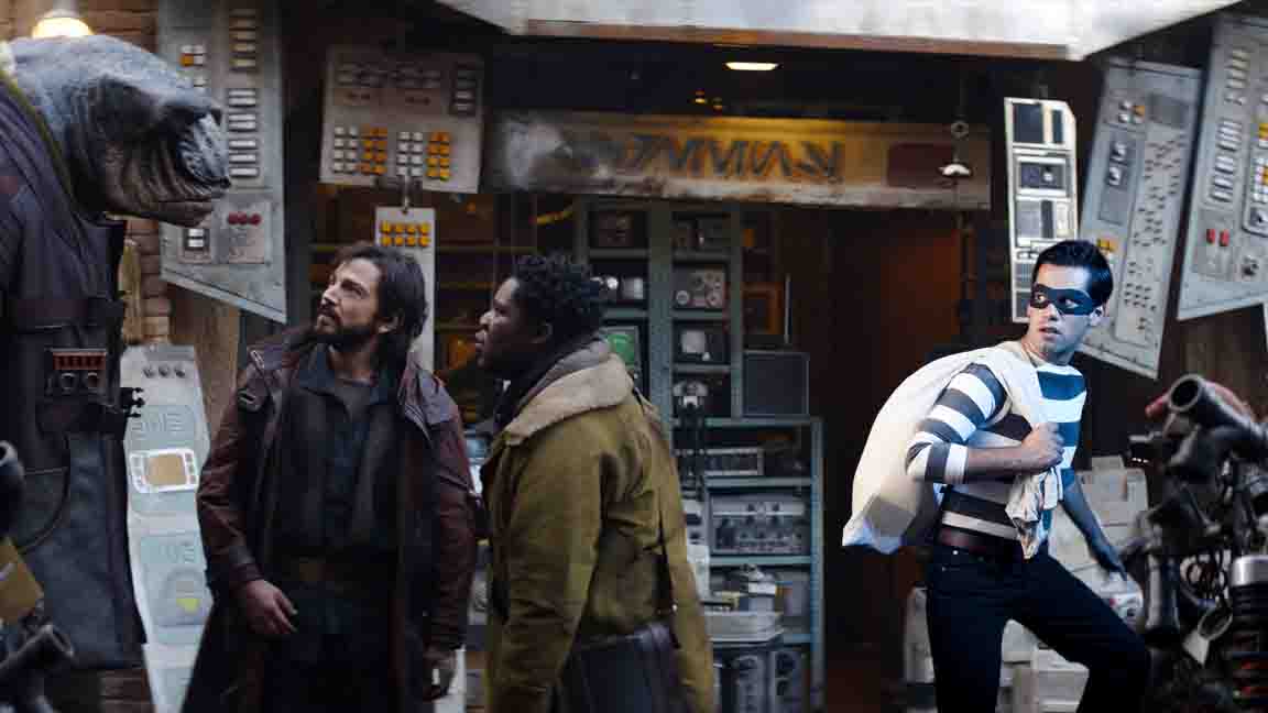 A stock photo of a burglar wearing a mask and carrying a sack added to an image from ANDOR